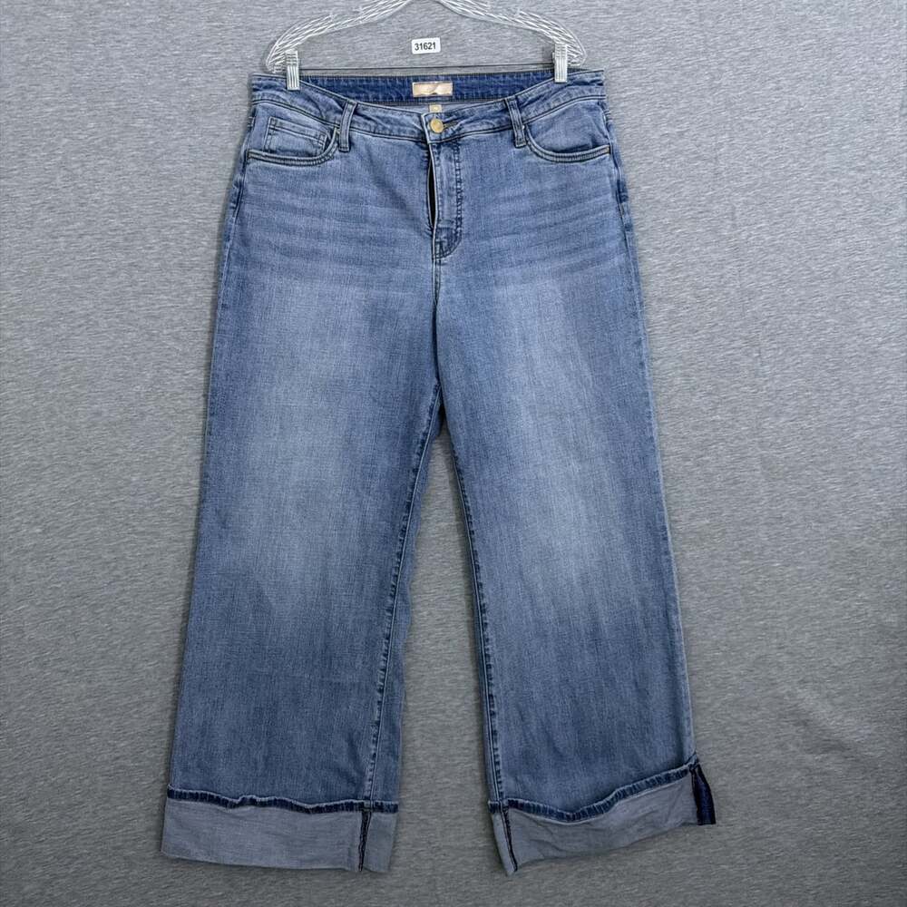 Kut From The Kloth Womens Size 14 Meg Fab Ab Wide Leg High Rise Denim Jeans